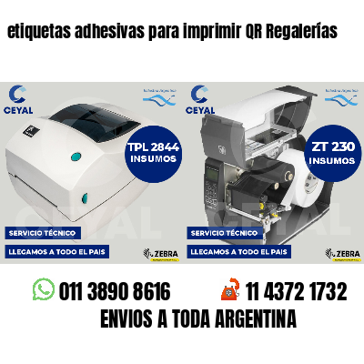 etiquetas adhesivas para imprimir QR Regalerías