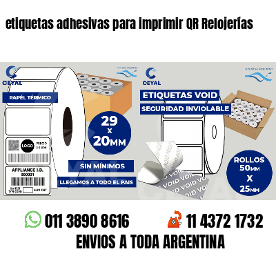 etiquetas adhesivas para imprimir QR Relojerías