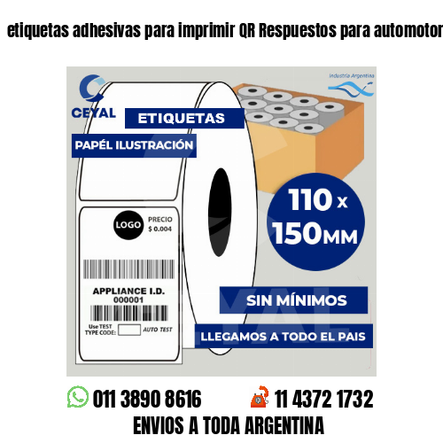 etiquetas adhesivas para imprimir QR Respuestos para automotores