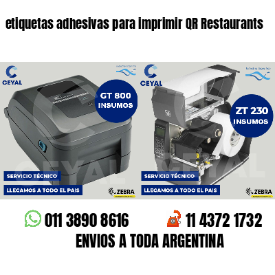 etiquetas adhesivas para imprimir QR Restaurants
