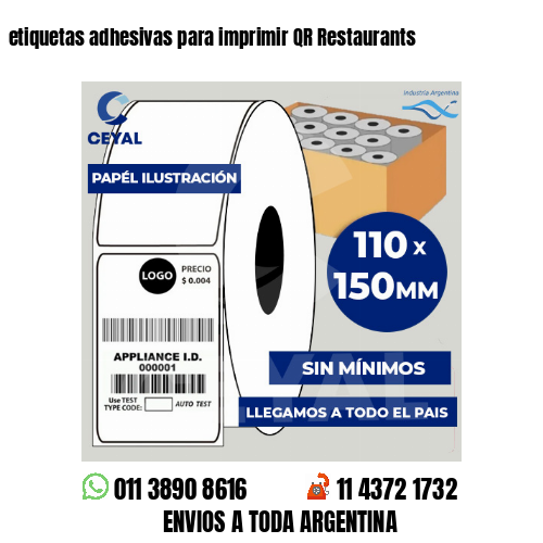 etiquetas adhesivas para imprimir QR Restaurants