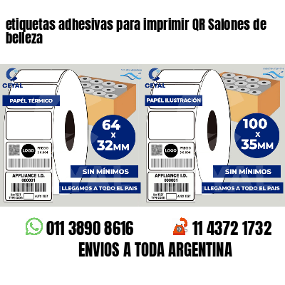 etiquetas adhesivas para imprimir QR Salones de belleza