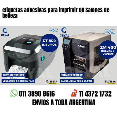 etiquetas adhesivas para imprimir QR Salones de belleza