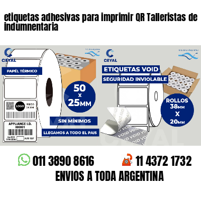 etiquetas adhesivas para imprimir QR Talleristas de indumnentaria