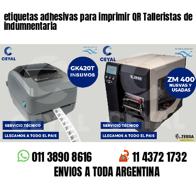 etiquetas adhesivas para imprimir QR Talleristas de indumnentaria