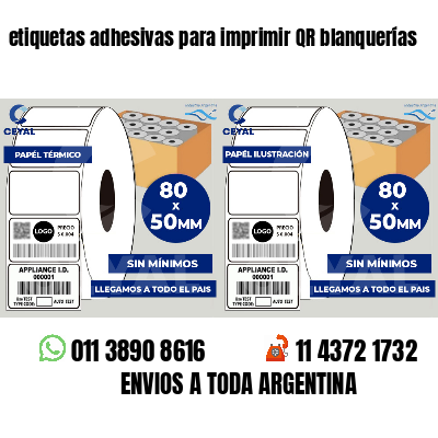 etiquetas adhesivas para imprimir QR blanquerías