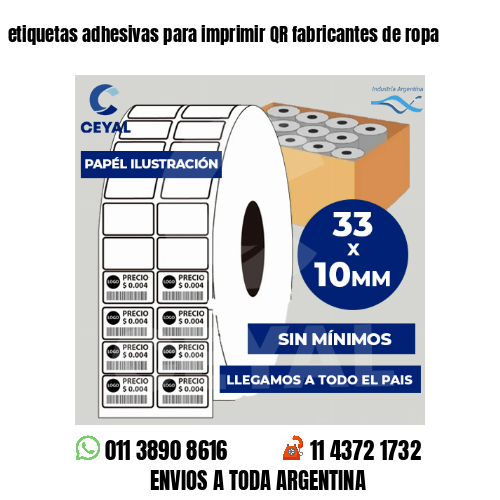 etiquetas adhesivas para imprimir QR fabricantes de ropa