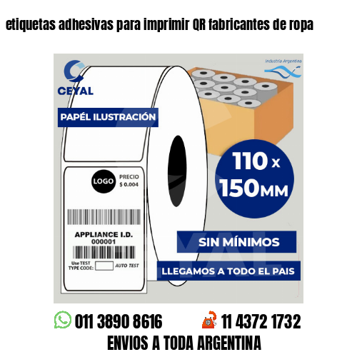 etiquetas adhesivas para imprimir QR fabricantes de ropa