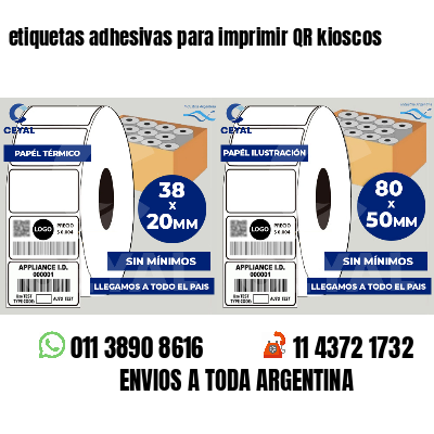 etiquetas adhesivas para imprimir QR kioscos