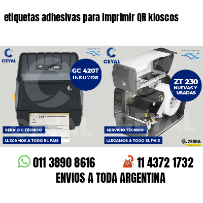 etiquetas adhesivas para imprimir QR kioscos