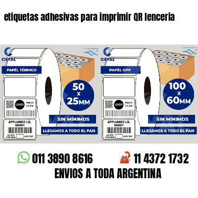 etiquetas adhesivas para imprimir QR lenceria