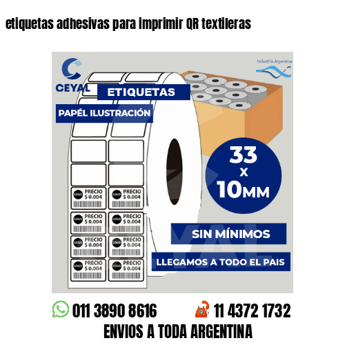 etiquetas adhesivas para imprimir QR textileras