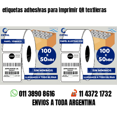 etiquetas adhesivas para imprimir QR textileras
