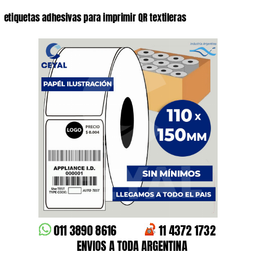 etiquetas adhesivas para imprimir QR textileras