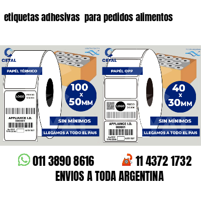 etiquetas adhesivas  para pedidos alimentos