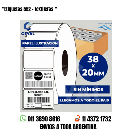 «Etiquetas 5×2 – textileras	«