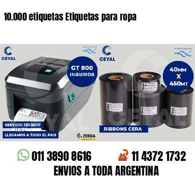 10.000 etiquetas Etiquetas para ropa