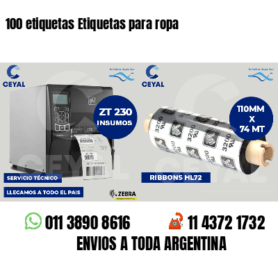 100 etiquetas Etiquetas para ropa