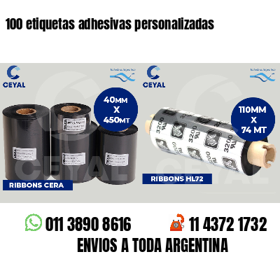 100 etiquetas adhesivas personalizadas