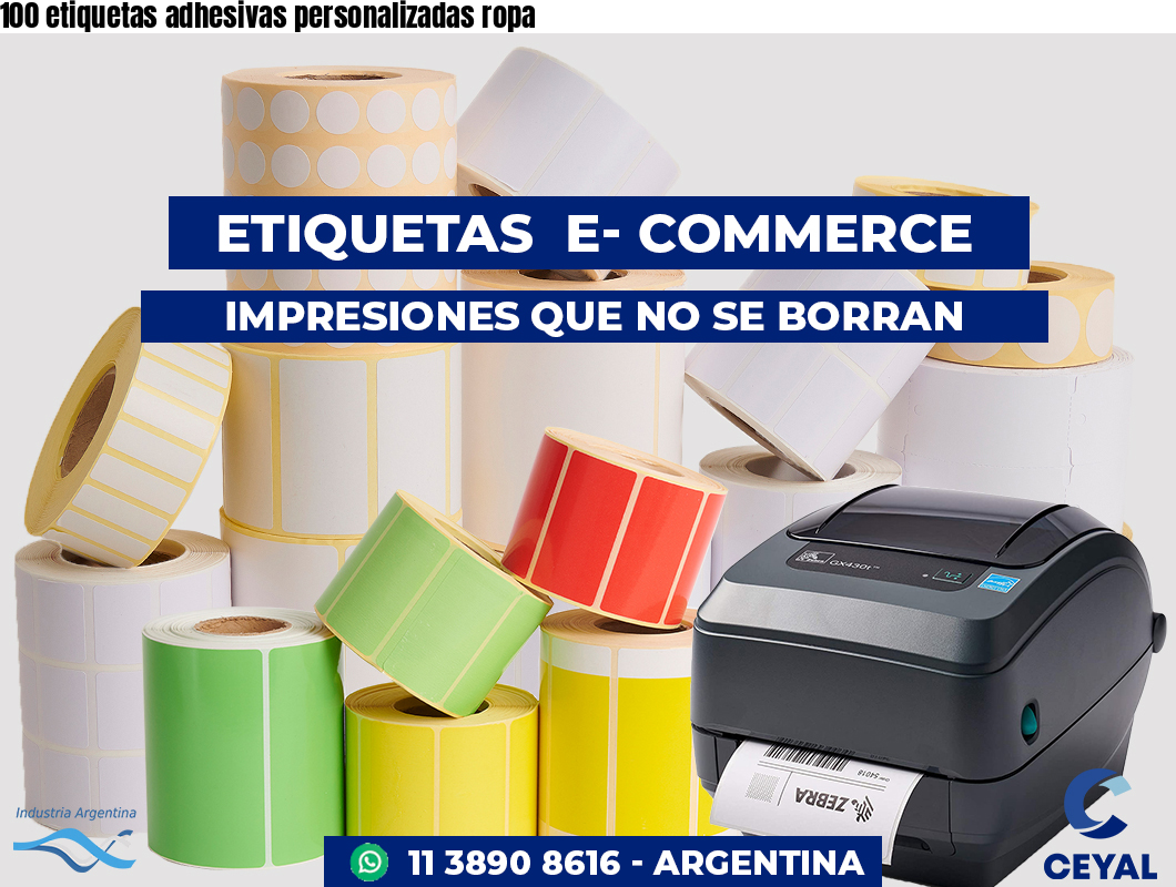 100 etiquetas adhesivas personalizadas ropa