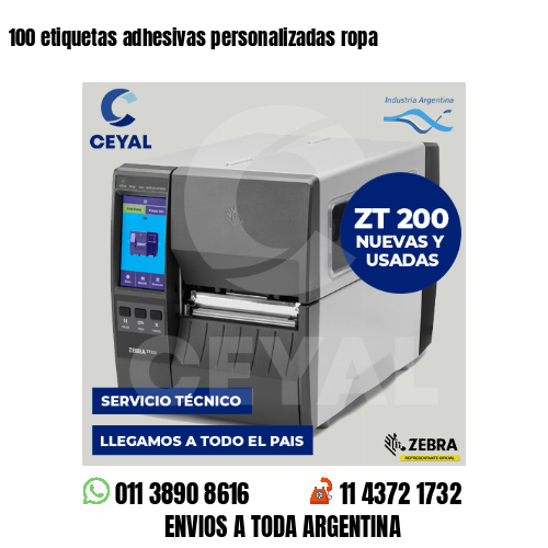 100 etiquetas adhesivas personalizadas ropa