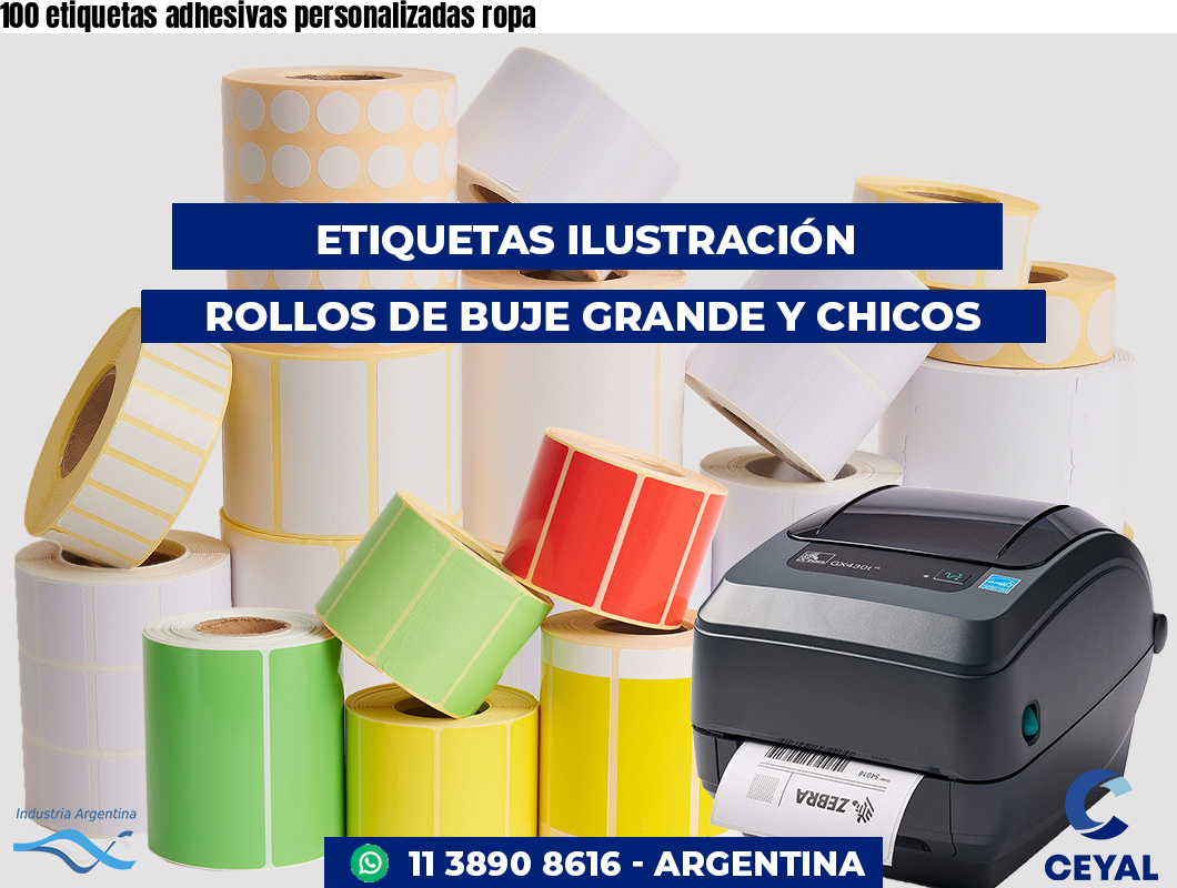 100 etiquetas adhesivas personalizadas ropa