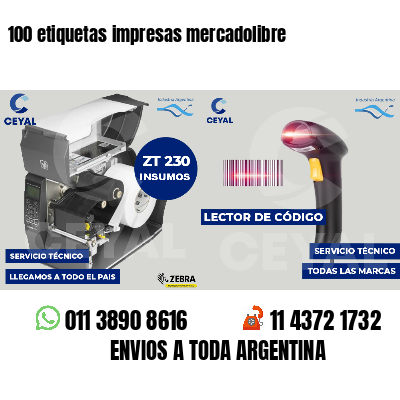 100 etiquetas impresas mercadolibre