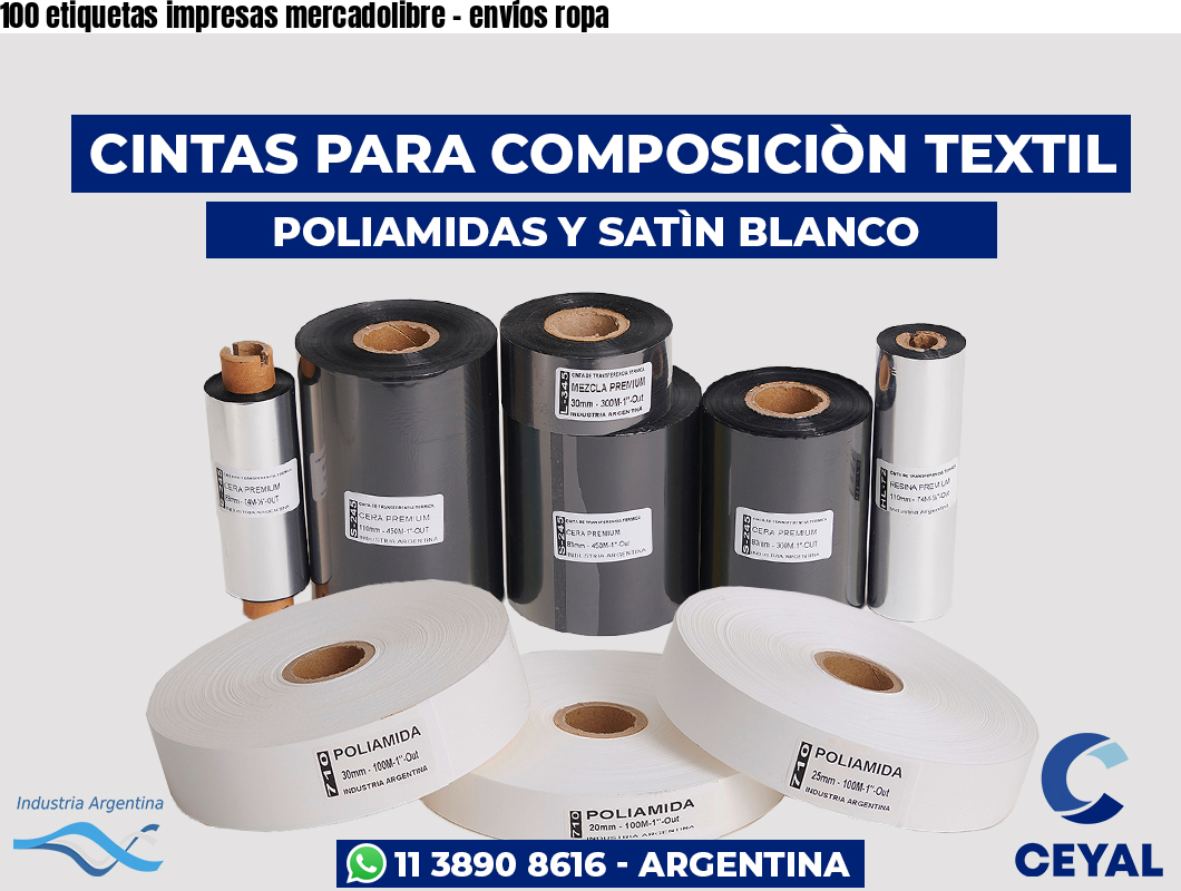 100 etiquetas impresas mercadolibre – envíos ropa