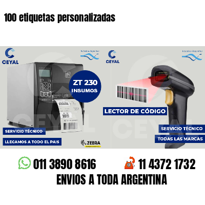 100 etiquetas personalizadas