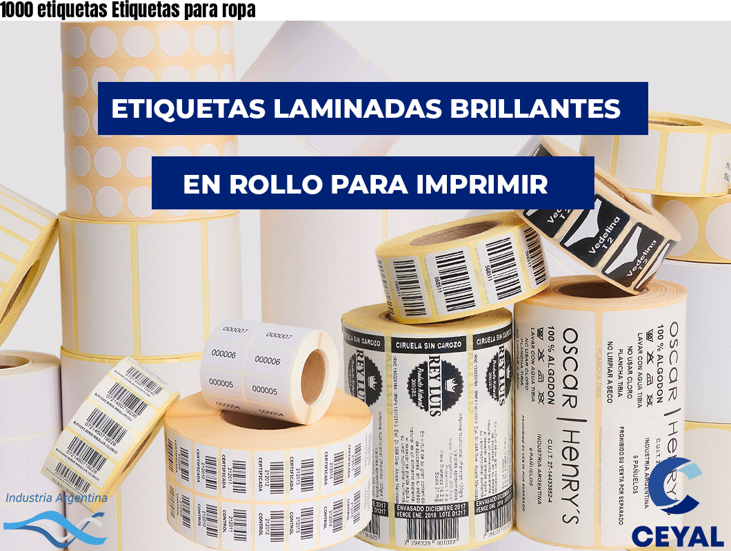 1000 etiquetas Etiquetas para ropa