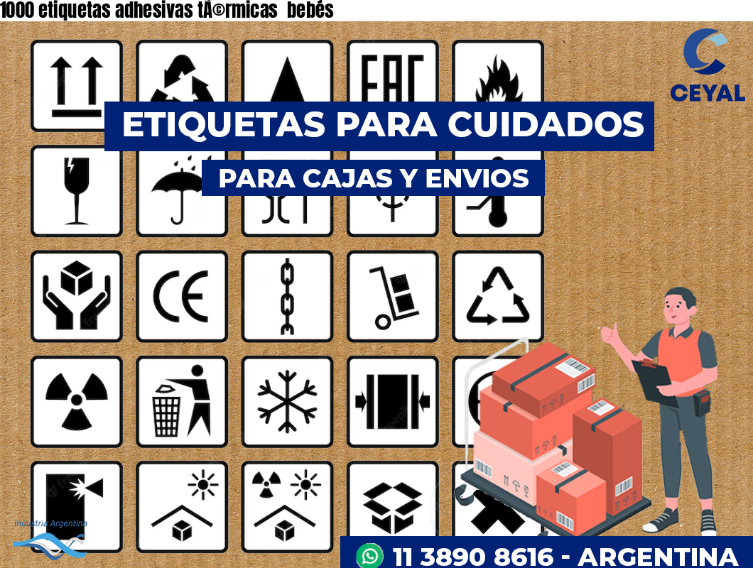 1000 etiquetas adhesivas tÃ©rmicas  bebés