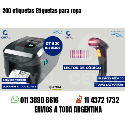 200 etiquetas Etiquetas para ropa
