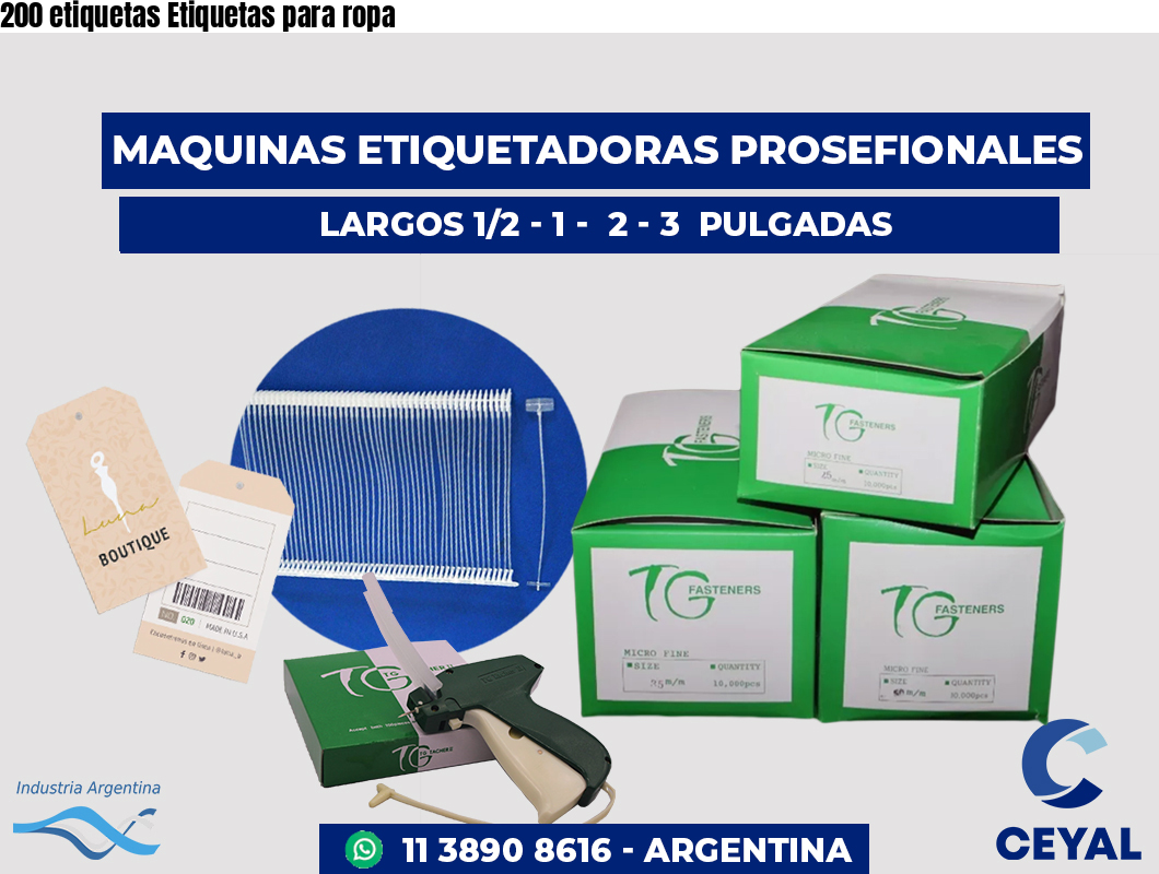 200 etiquetas Etiquetas para ropa