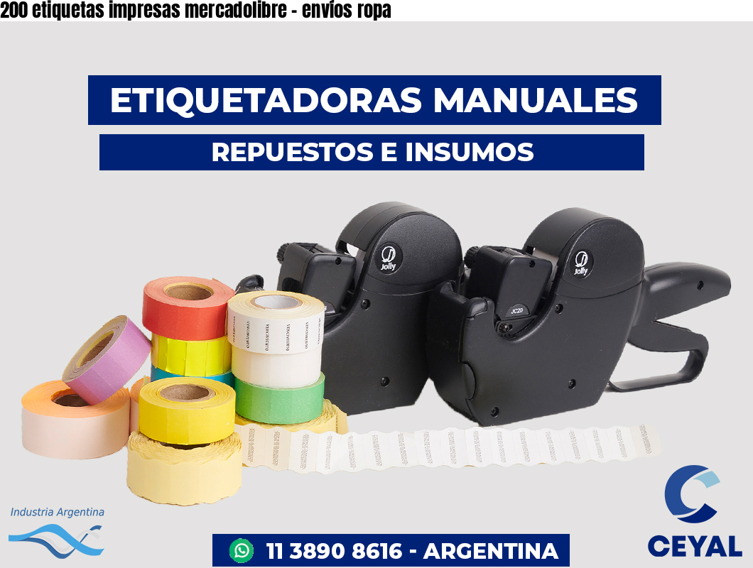 200 etiquetas impresas mercadolibre - envíos ropa