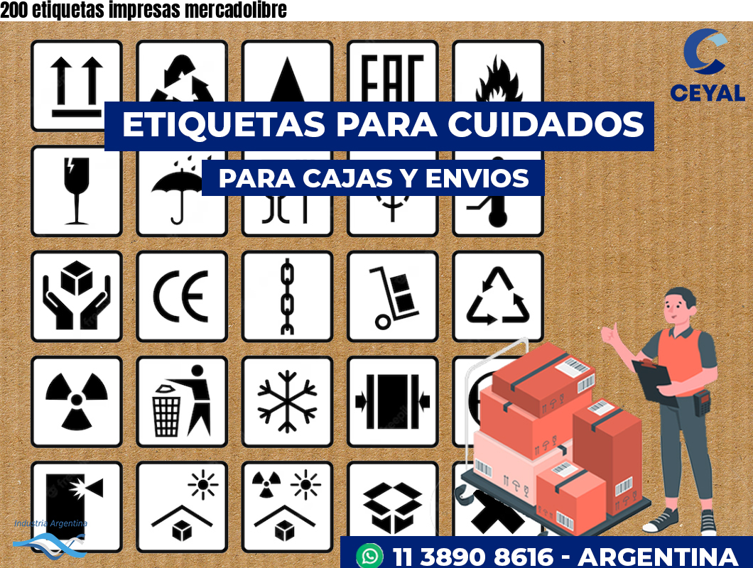 200 etiquetas impresas mercadolibre