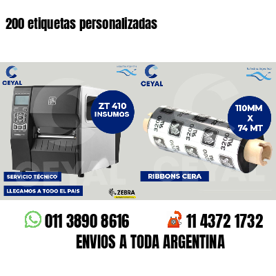 200 etiquetas personalizadas