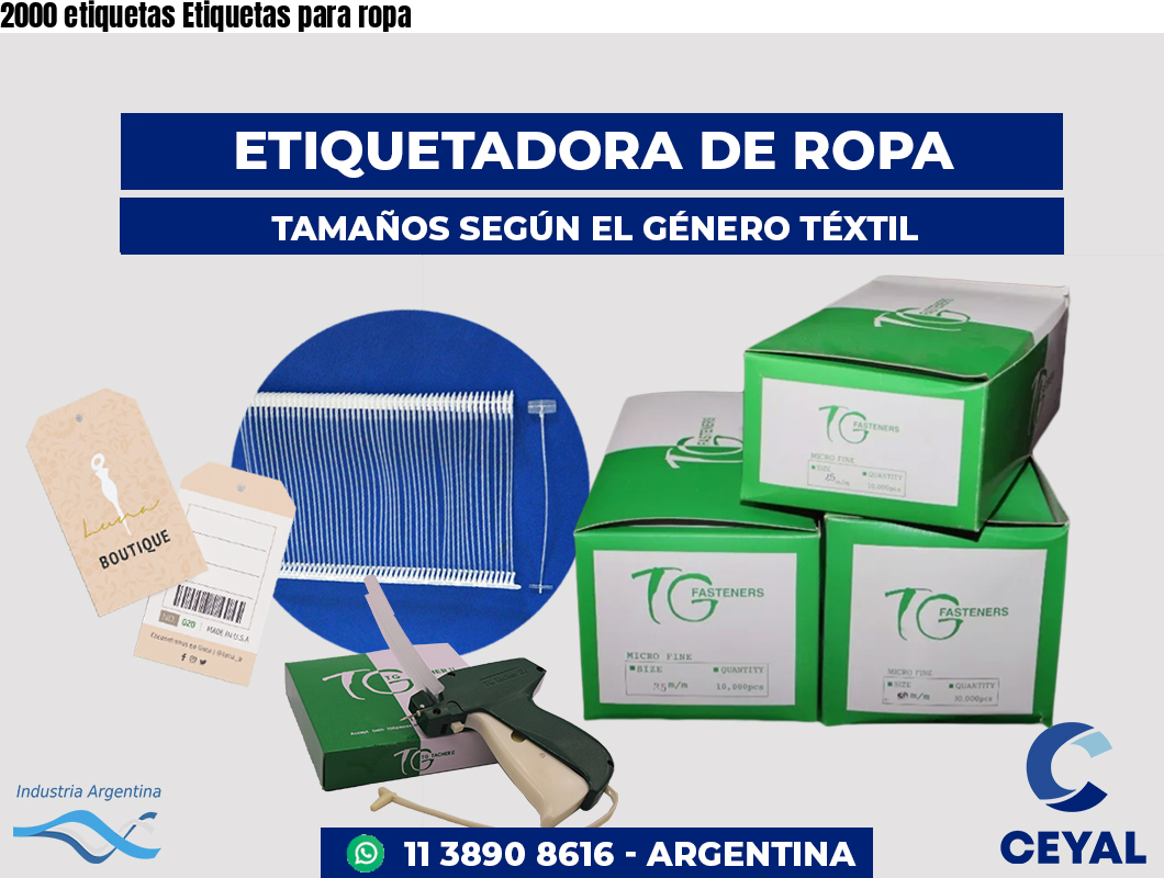 2000 etiquetas Etiquetas para ropa