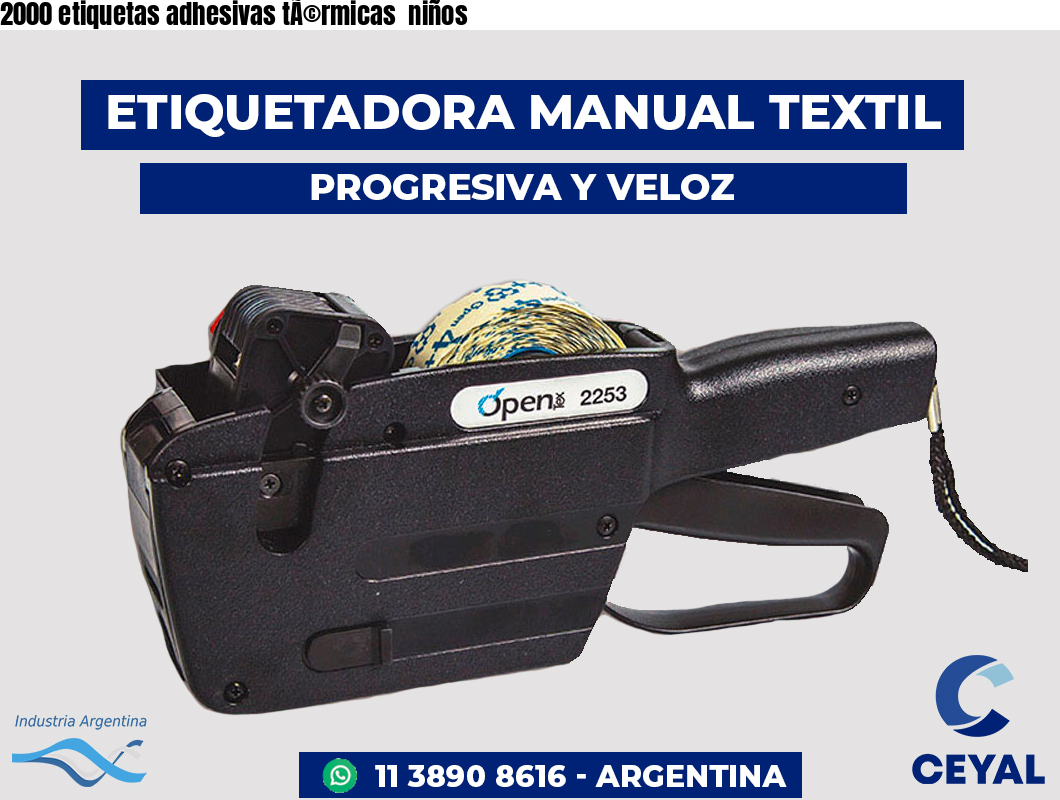 2000 etiquetas adhesivas térmicas niños