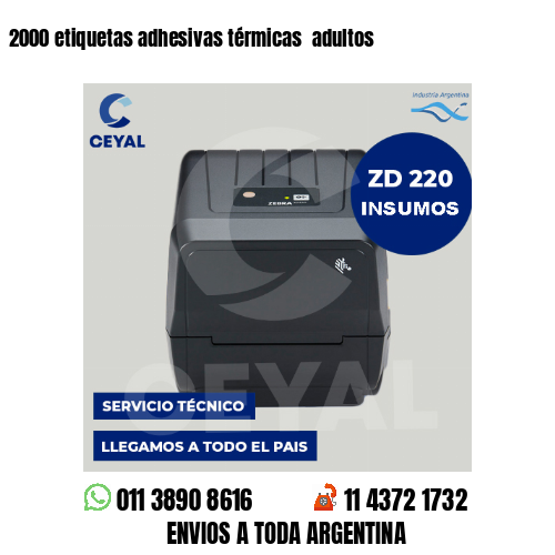 2000 etiquetas adhesivas térmicas  adultos