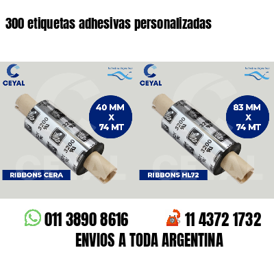 300 etiquetas adhesivas personalizadas
