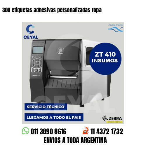 300 etiquetas adhesivas personalizadas ropa
