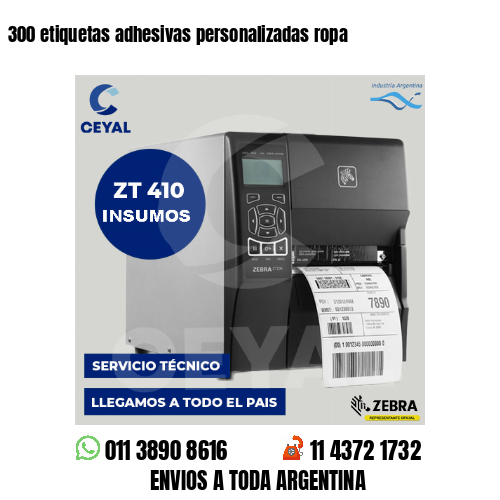 300 etiquetas adhesivas personalizadas ropa