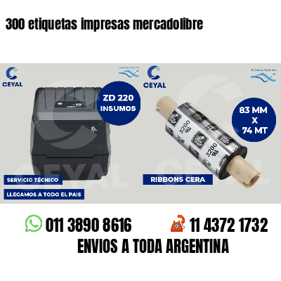 300 etiquetas impresas mercadolibre