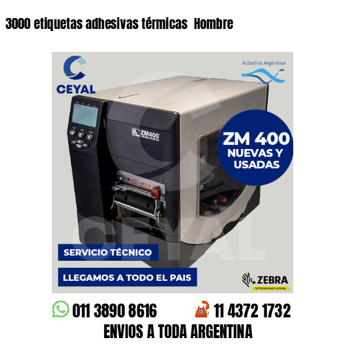3000 etiquetas adhesivas térmicas Hombre