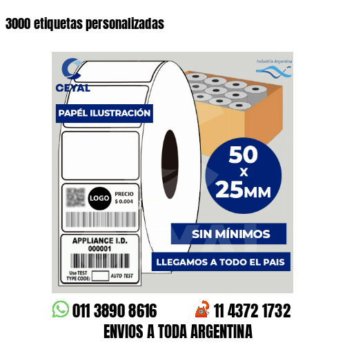 3000 etiquetas personalizadas