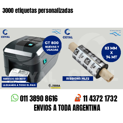 3000 etiquetas personalizadas