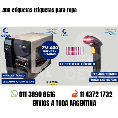 400 etiquetas Etiquetas para ropa