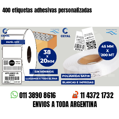 400 etiquetas adhesivas personalizadas