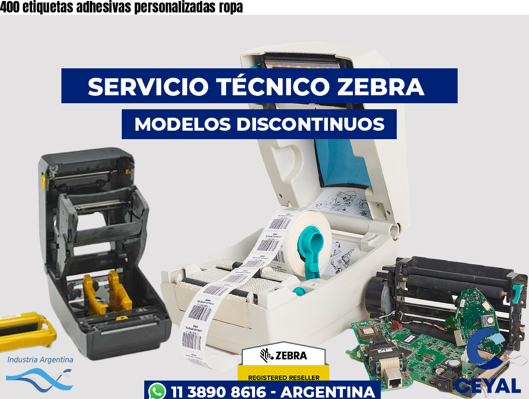 400 etiquetas adhesivas personalizadas ropa