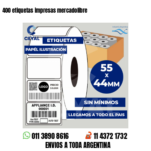 400 etiquetas impresas mercadolibre